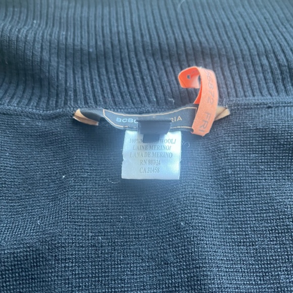 BCBG Maxazria Open Sweater Women Black 100% Merino Wool Belted Kimono Cardigan S - Picture 8 of 11